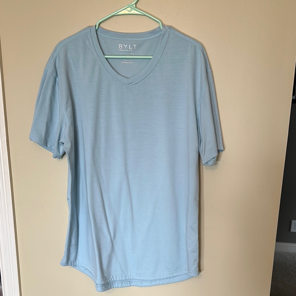 Men's Light Blue V-Neck Shirt